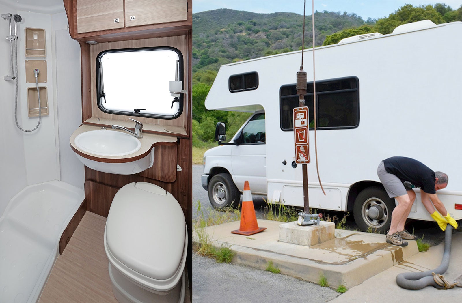 Portable RV/camper toilet and holding tank setup in Saint Charles, Missouri